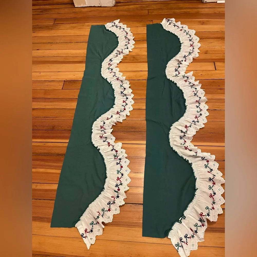 Vintage Embroidered Ruffled Valances
